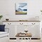 Americanflat Canvas Wall Art Featuring White Sailboats, Blue Ocean, Beige Sand and Cloudy Sky - Gallery Wrap - Seascape Coastal Wall Art